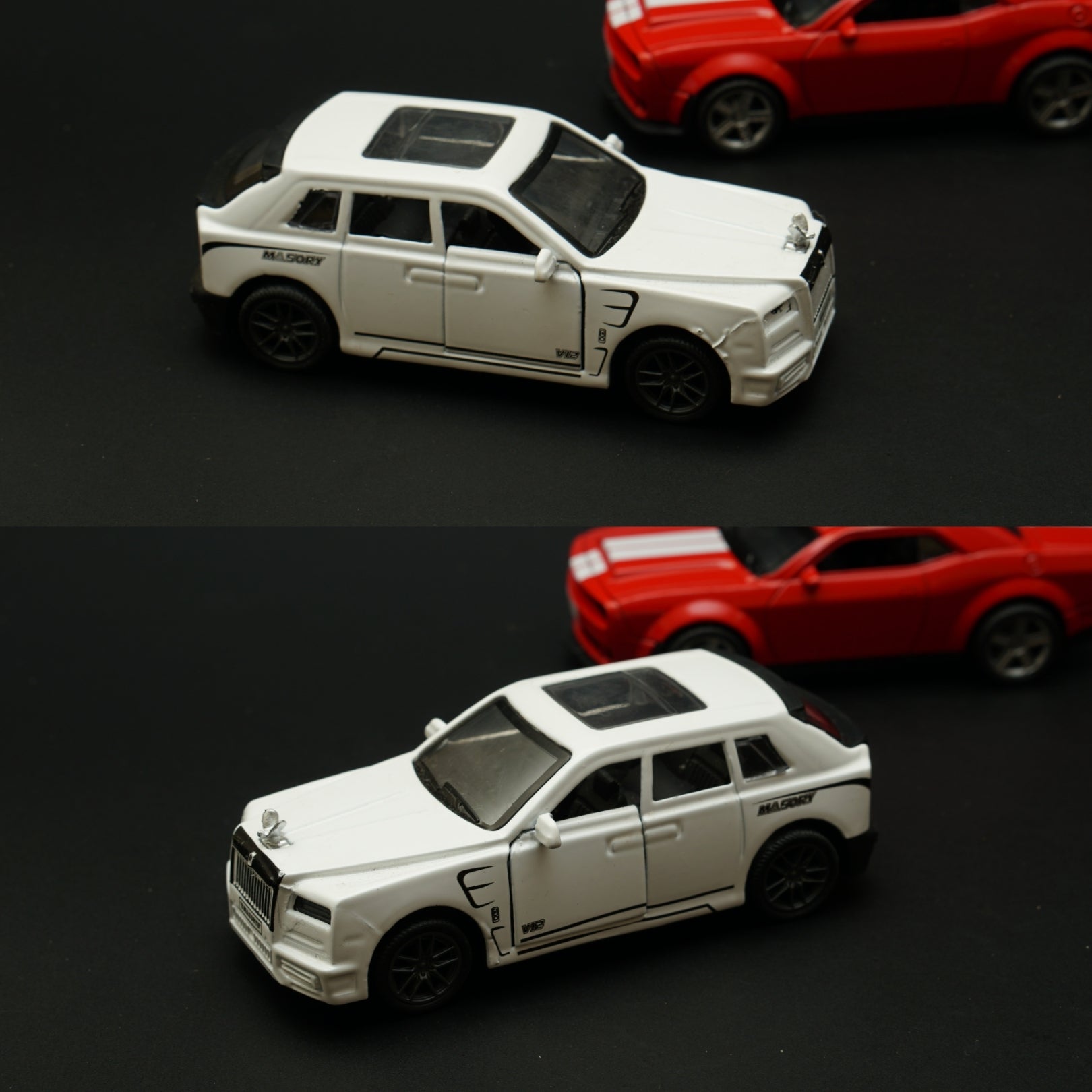 1:36 Dodge, Rolls Royce Diecast Combo (White,Red) -  Kunju Vandi