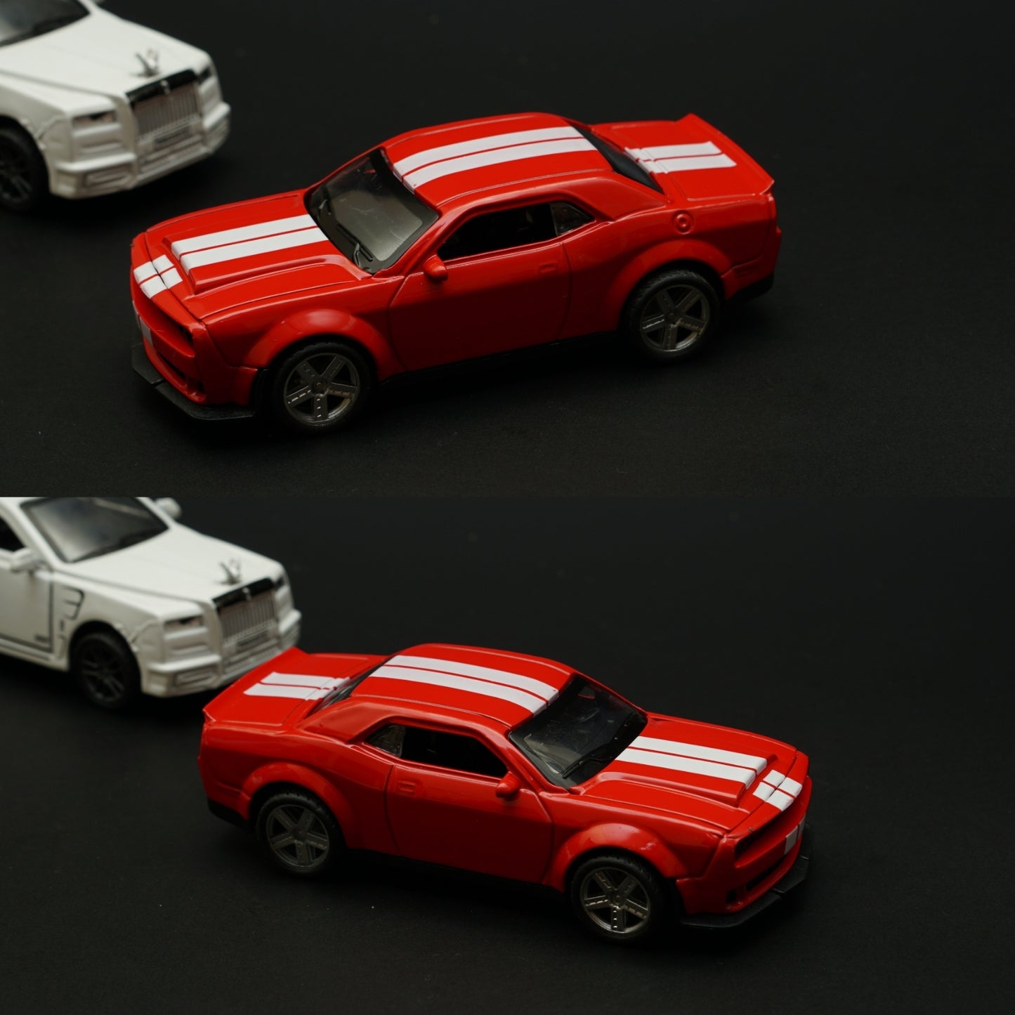 1:36 Dodge, Rolls Royce Diecast Combo (White,Red) -  Kunju Vandi