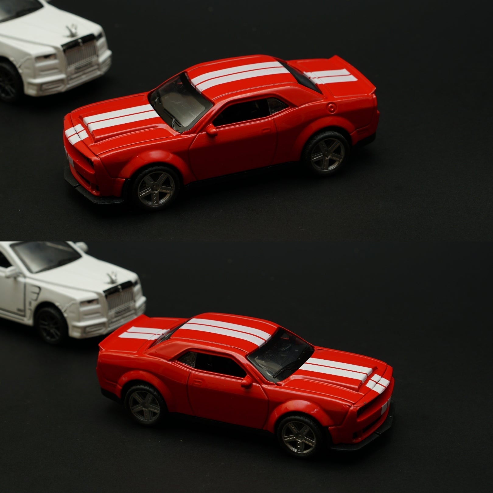 1:36 Dodge, Rolls Royce Diecast Combo (White,Red) -  Kunju Vandi