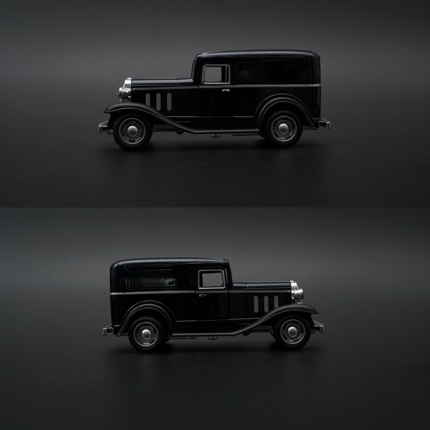 1:43 Ford Model A Delivery Van Diecast — Full Black | 1930s Dark Classic