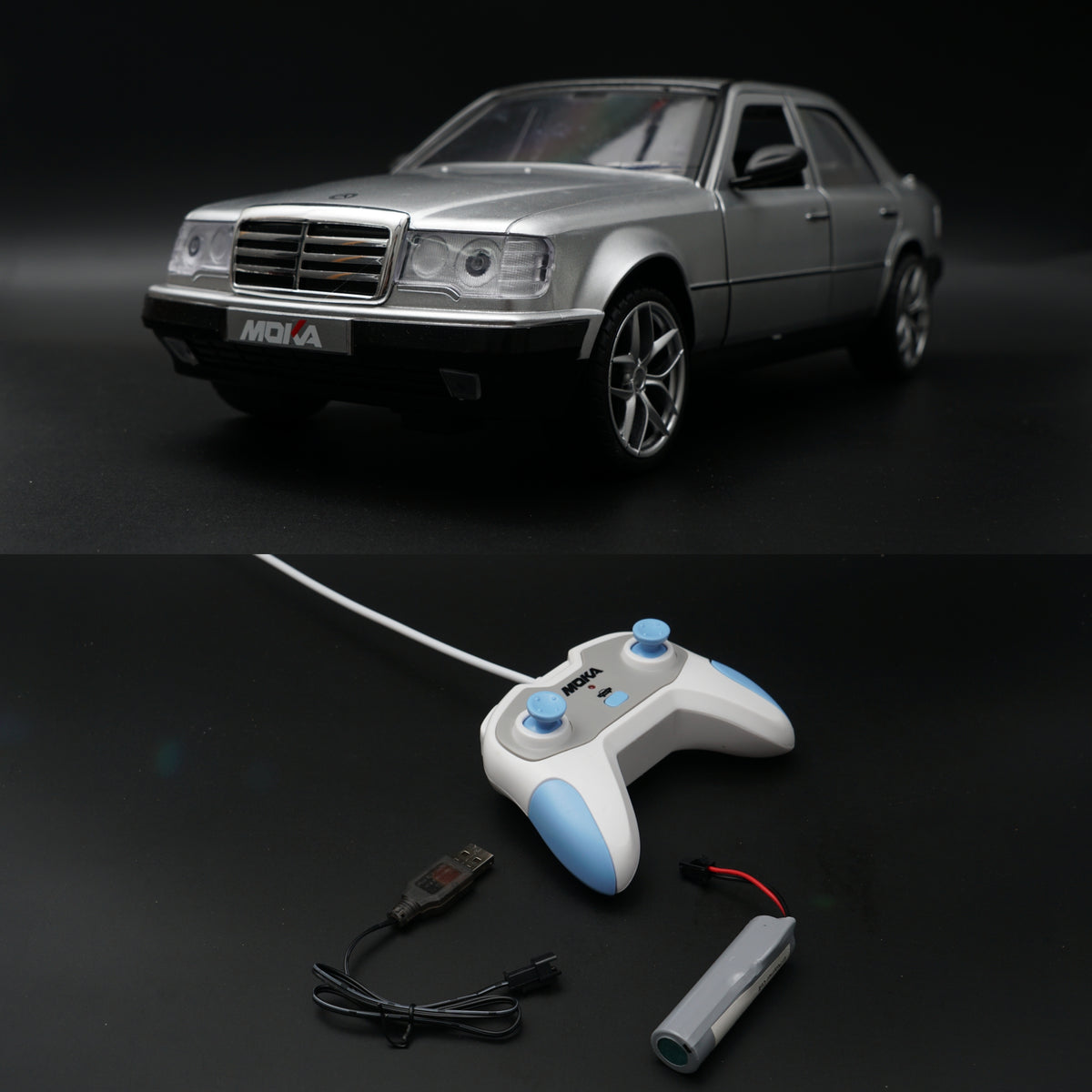 1:18 Scale Mercedes-Benz 300E Inspired Remote Control Car | Luxury Silver Model