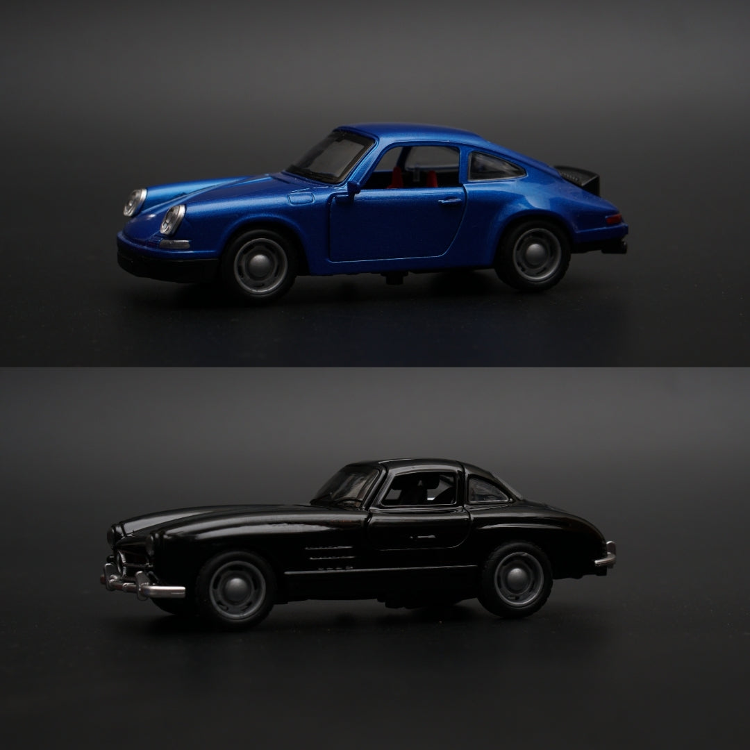 1:36 Porsche , Benz Diecast Combo (Blue,Black)