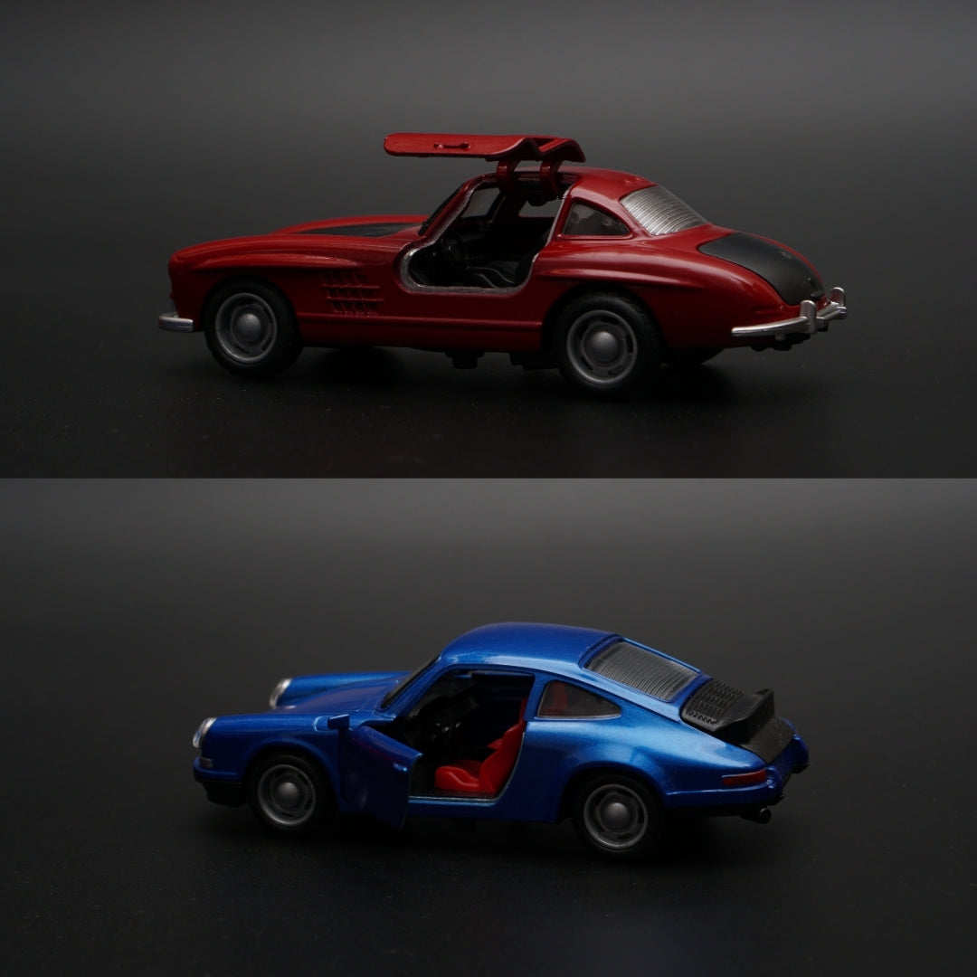 1:36 Porsche , Benz Diecast Combo (Blue,Red) - Kunju Vandi