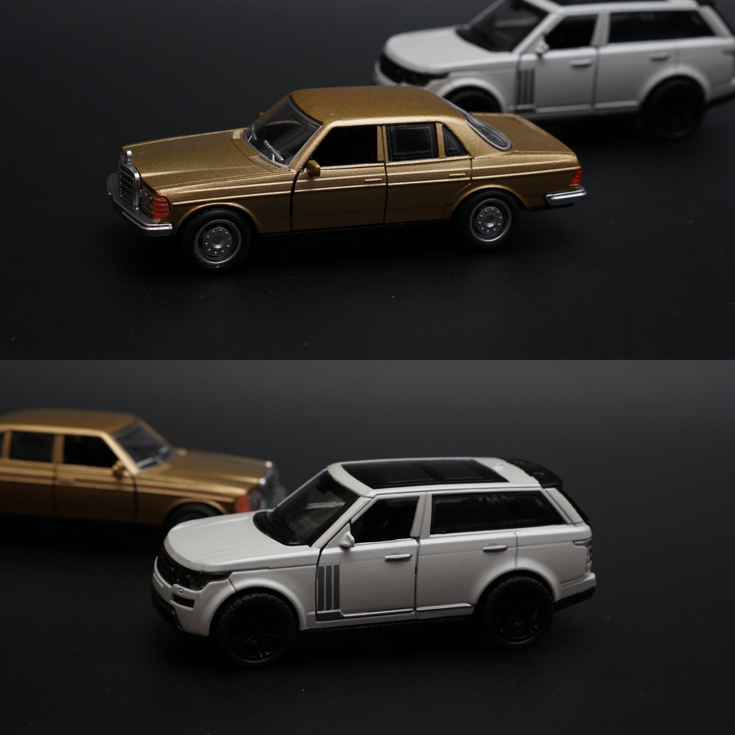 1:36 Benz , Range Rover Diecast Combo (Gold,White) - Kunju Vandi