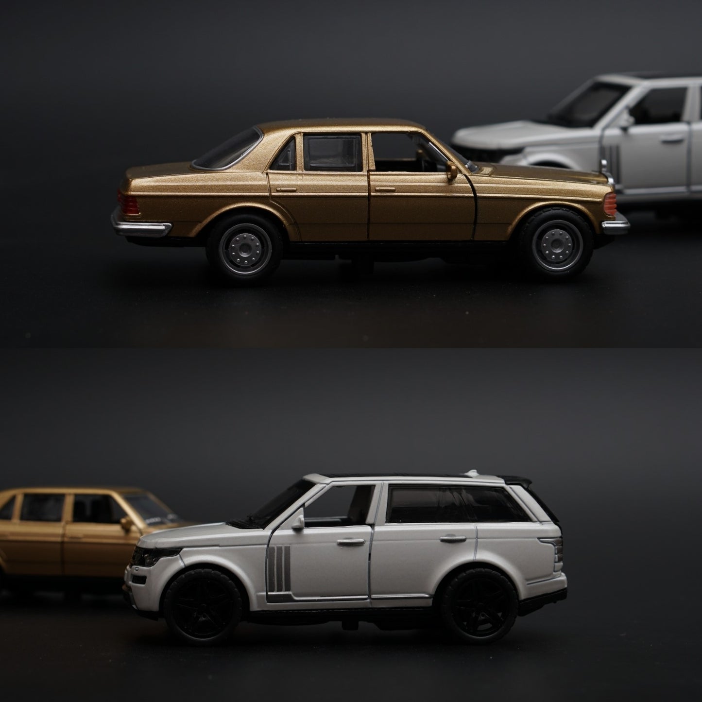 1:36 Benz , Range Rover Diecast Combo (Gold,White) - Kunju Vandi