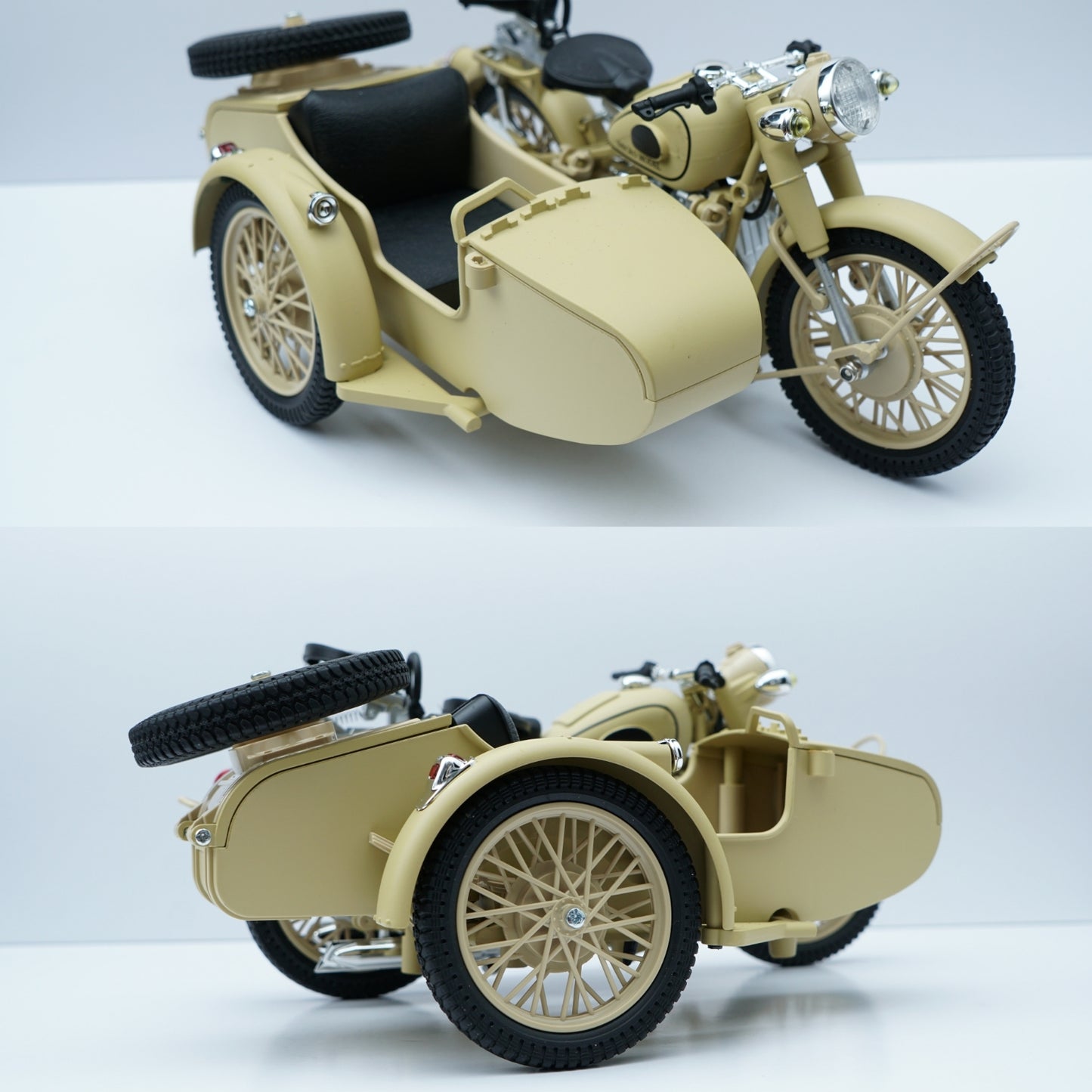 1:10 Scale Vintage Military Motorcycle with Sidecar -  Kunju Vandi  