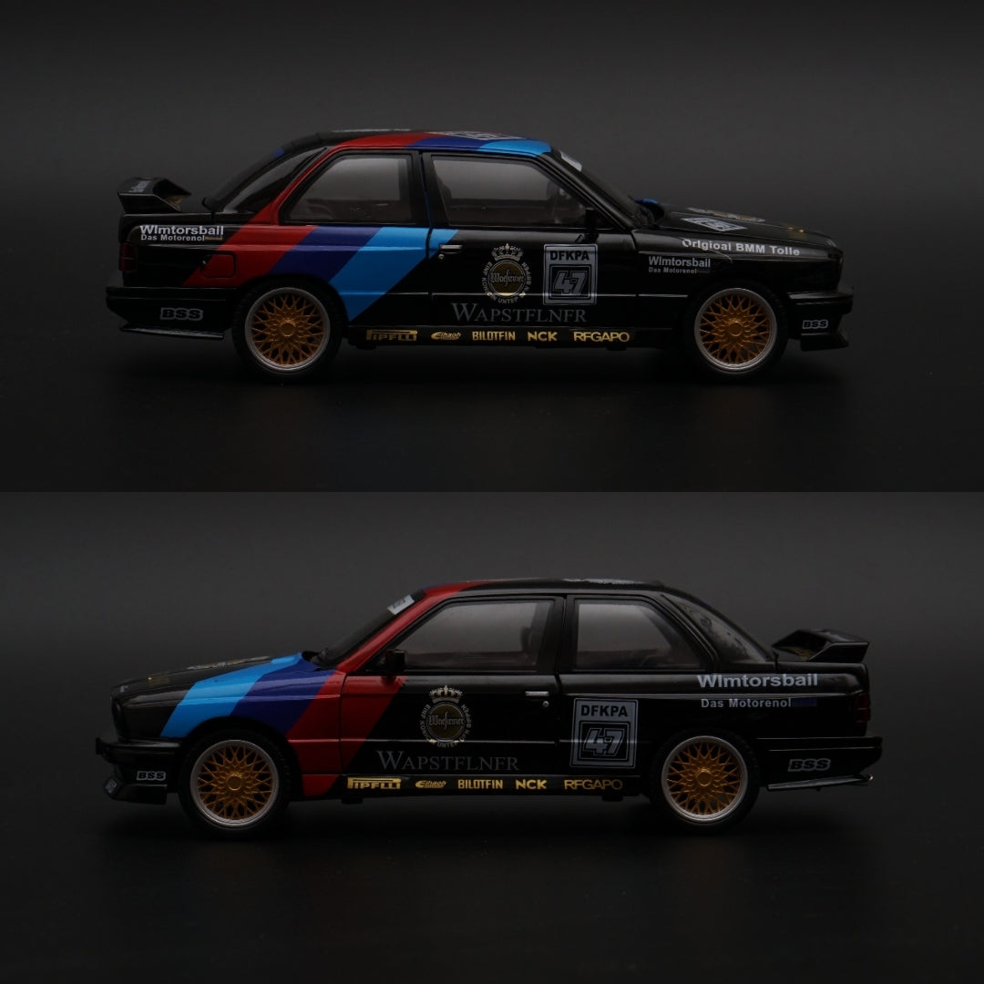 1:24 BMW M3 E30  High Quality Diecast (Black Livery) -  Kunju Vandi  