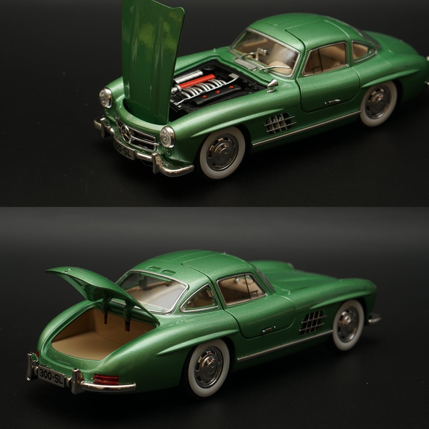 1:24 Benz 300 SL (Green) -  Kunju Vandi  