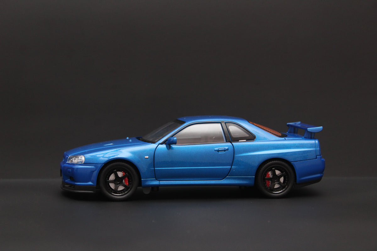 1:24 Gtr R34 High Quality Diecast (Blue) -  Kunju Vandi