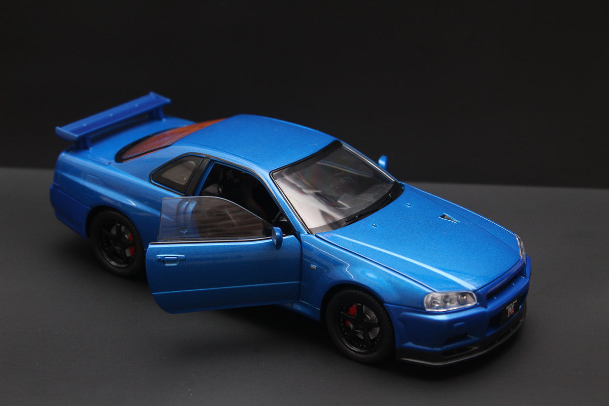 1:24 Gtr R34 High Quality Diecast (Blue) -  Kunju Vandi