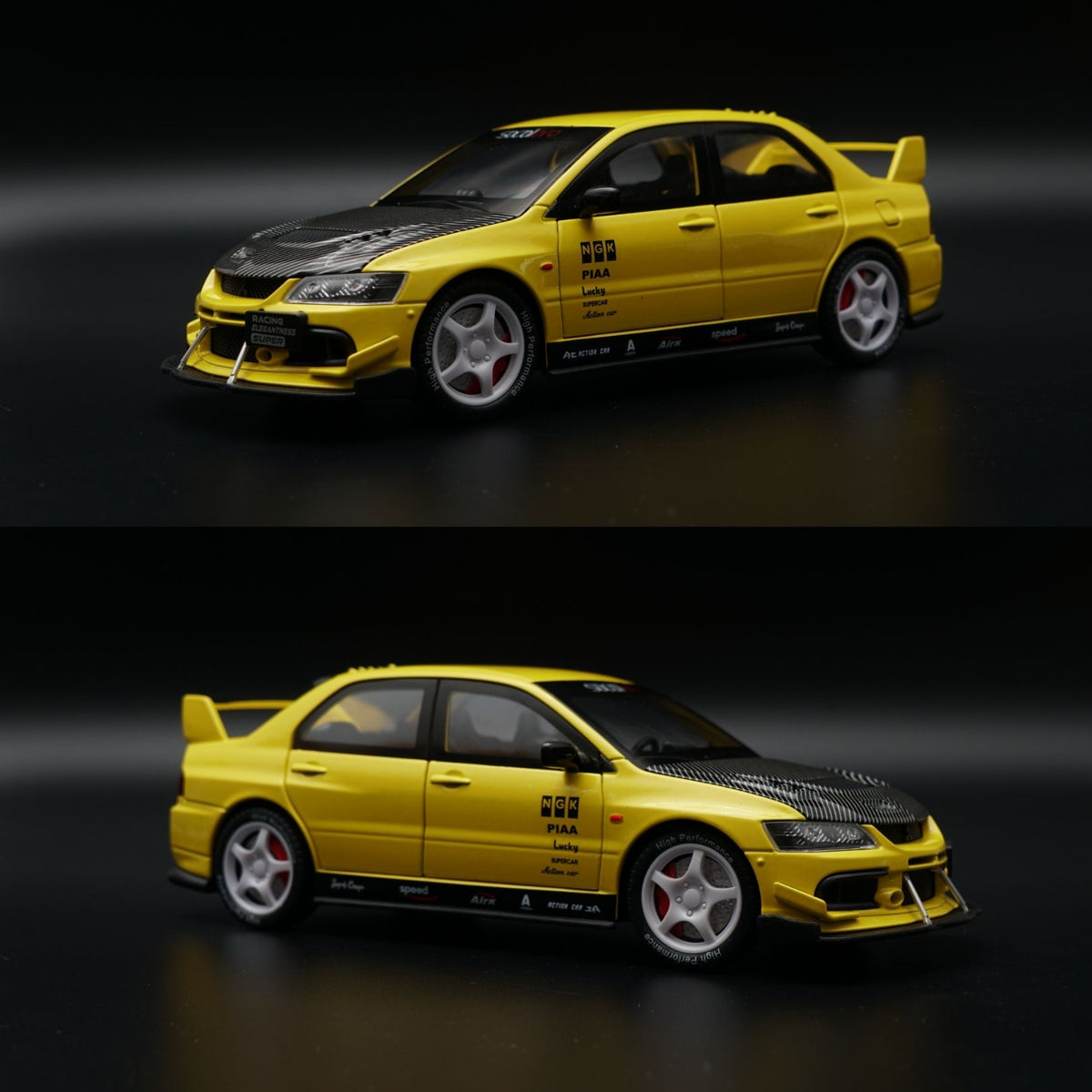 1:24 Lancer Evolution Diecast | Yellow JDM Rally Livery | Collector's Model -  Kunju Vandi