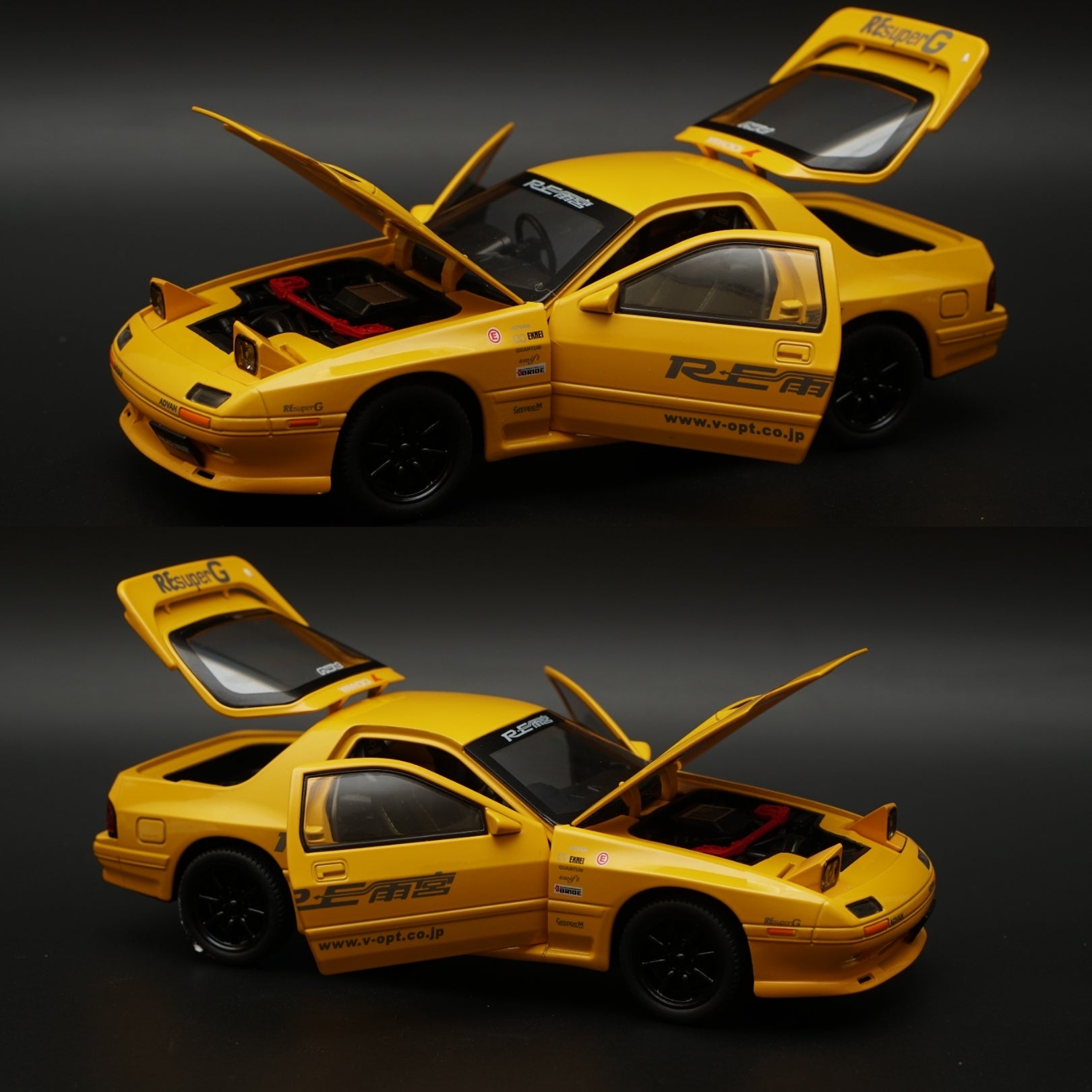 1:24 Mazda RX-7 Diecast Metal Car Model Yellow -  Kunju Vandi  