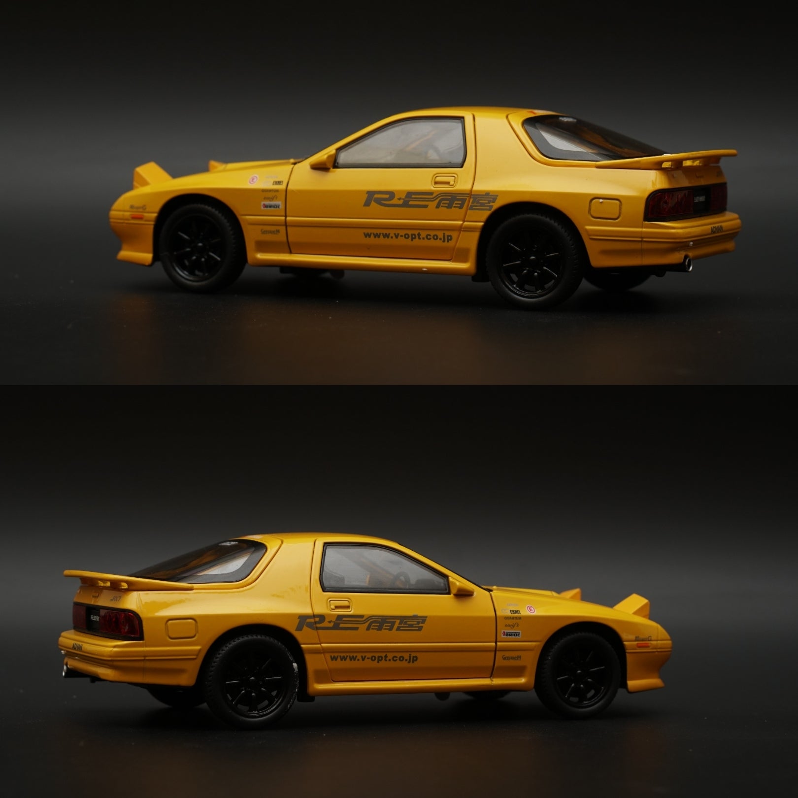 1:24 Mazda RX-7 Diecast Metal Car Model Yellow -  Kunju Vandi  