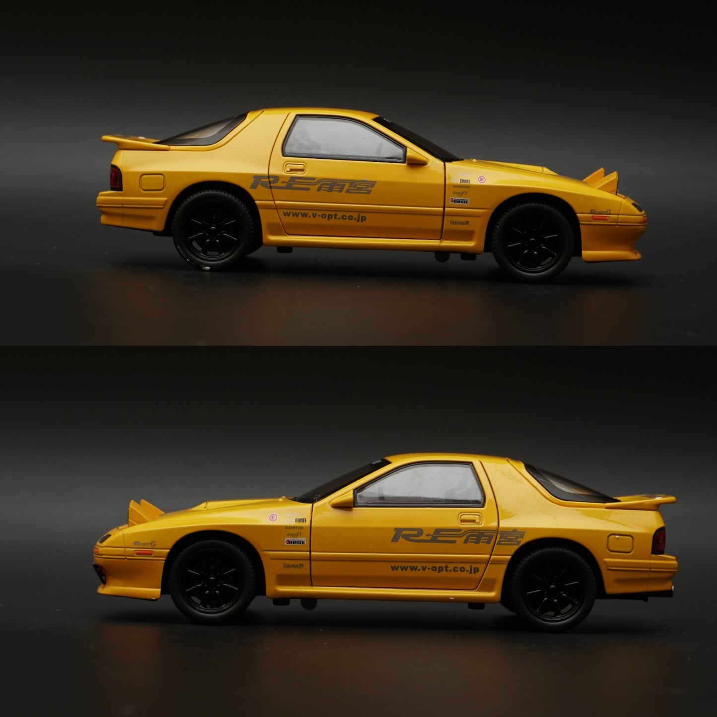 1:24 Mazda RX-7 Diecast Metal Car Model Yellow -  Kunju Vandi  