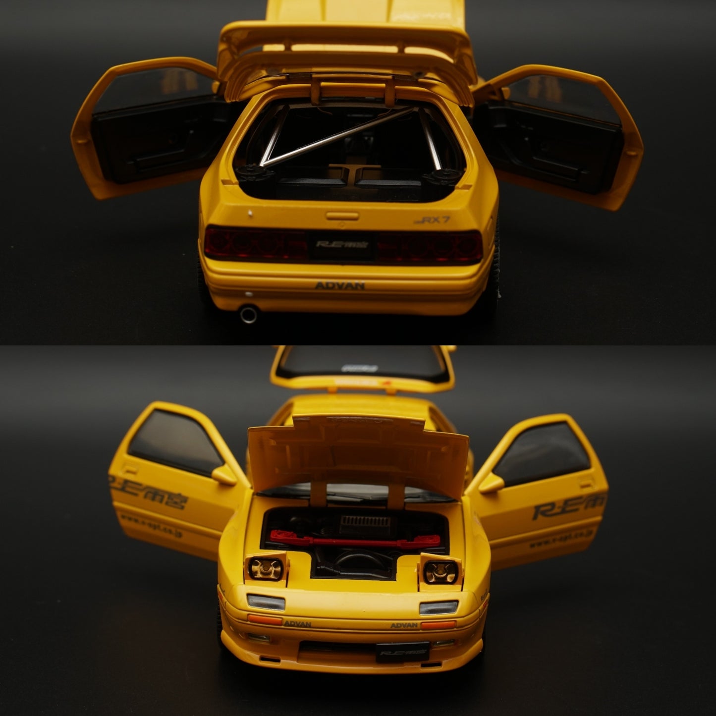1:24 Mazda RX-7 Diecast Metal Car Model Yellow -  Kunju Vandi  