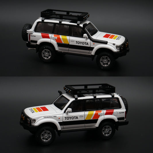1:24 Toyota Land Cruiser LC80 Metal Diecast Car, White -  Kunju Vandi  