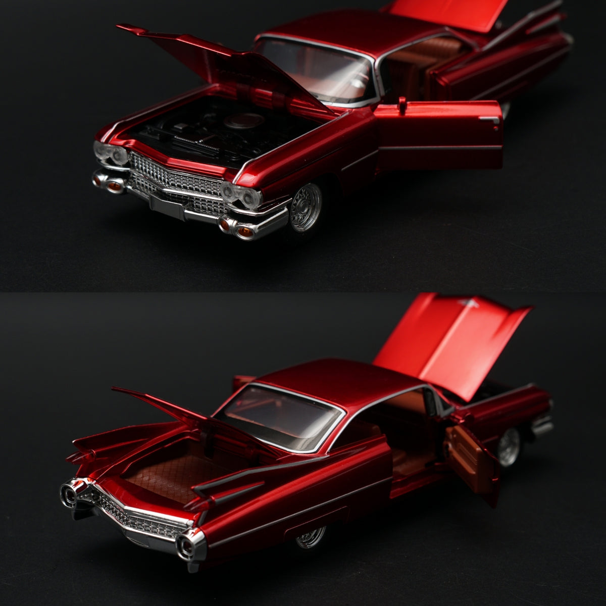1:32 Cadillac DeVille 1959 Diecast — Candy Red | Full Function Collector's Model -  Kunju Vandi