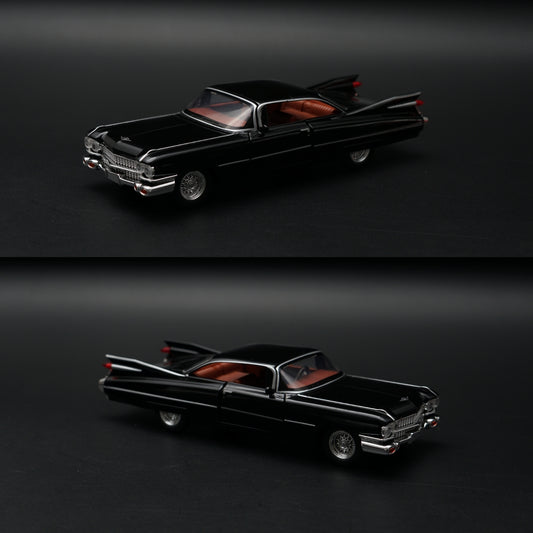 1:32 Cadillac DeVille 1959 Diecast — Midnight Black | Red Interior | Full Function Model -  Kunju Vandi