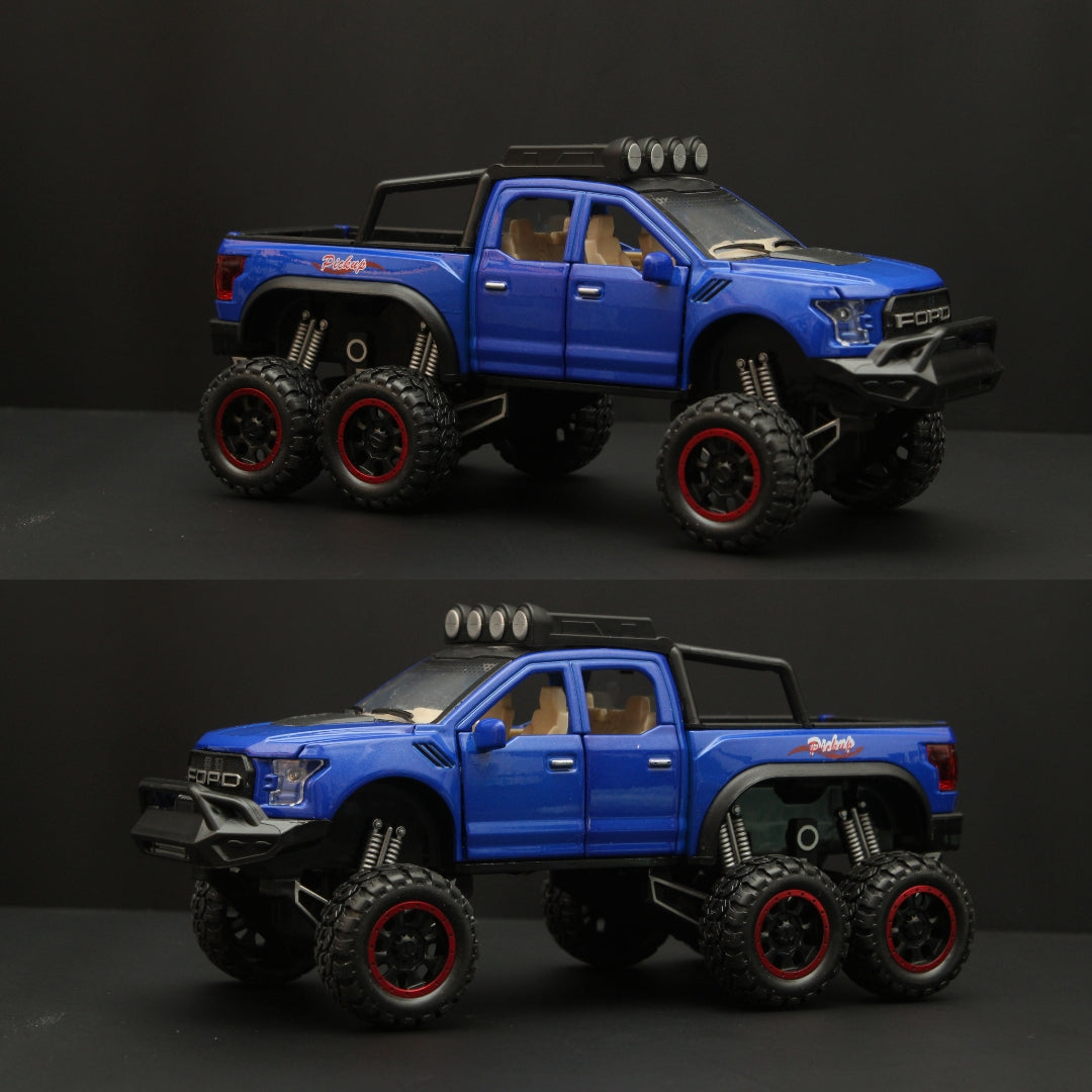 1:32 Ford Raptor 6X6 Truck Diecast Blue -  Kunju Vandi  