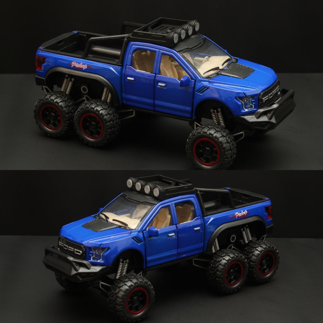 1:32 Ford Raptor 6X6 Truck Diecast Blue -  Kunju Vandi  