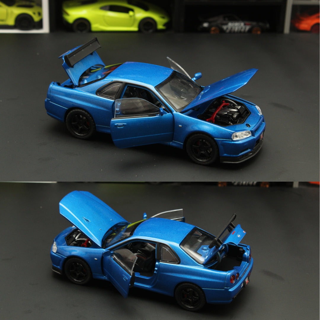 1:32 Nissan GTR R34 , (Blue) -  Kunju Vandi  