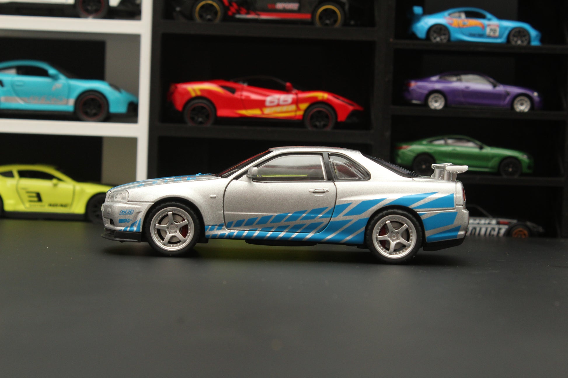 1:32 Nissan GTR R34 , (Silver-Blue) -  Kunju Vandi  