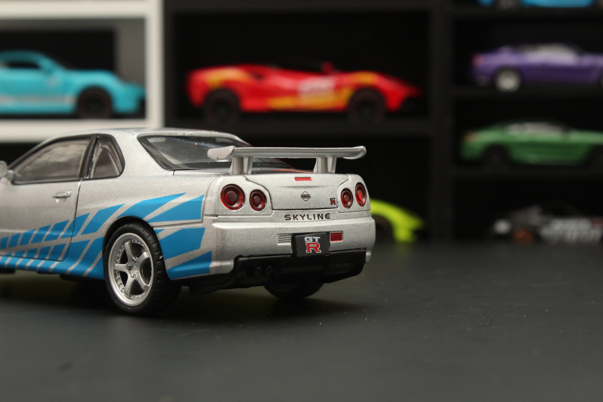 1:32 Nissan GTR R34 , (Silver-Blue) -  Kunju Vandi  