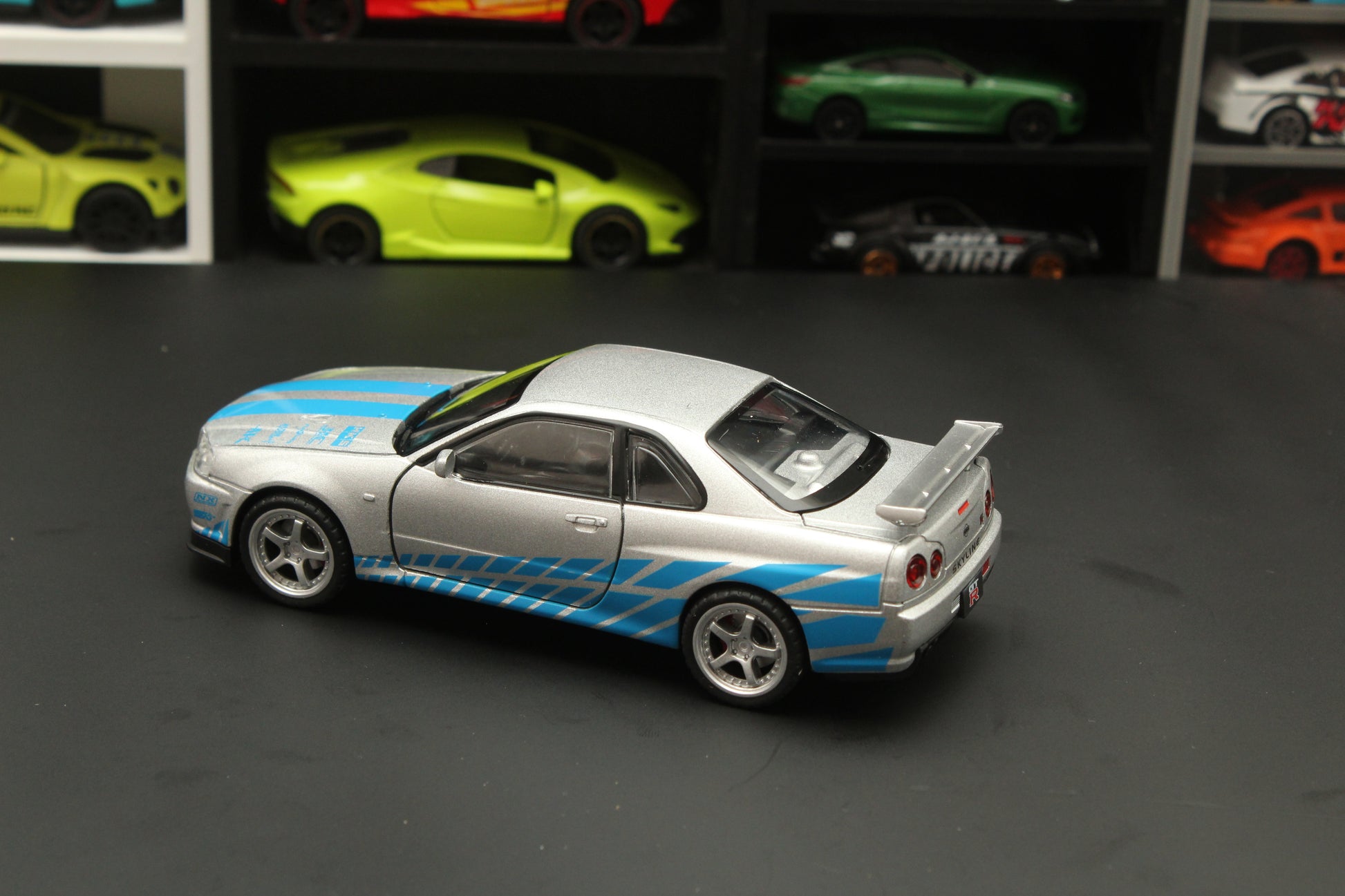 1:32 Nissan GTR R34 , (Silver-Blue) -  Kunju Vandi  