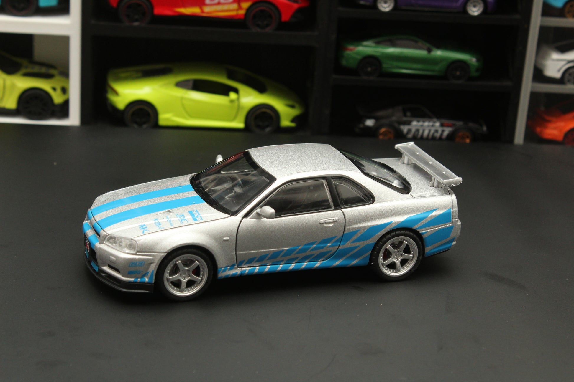 1:32 Nissan GTR R34 , (Silver-Blue) -  Kunju Vandi  