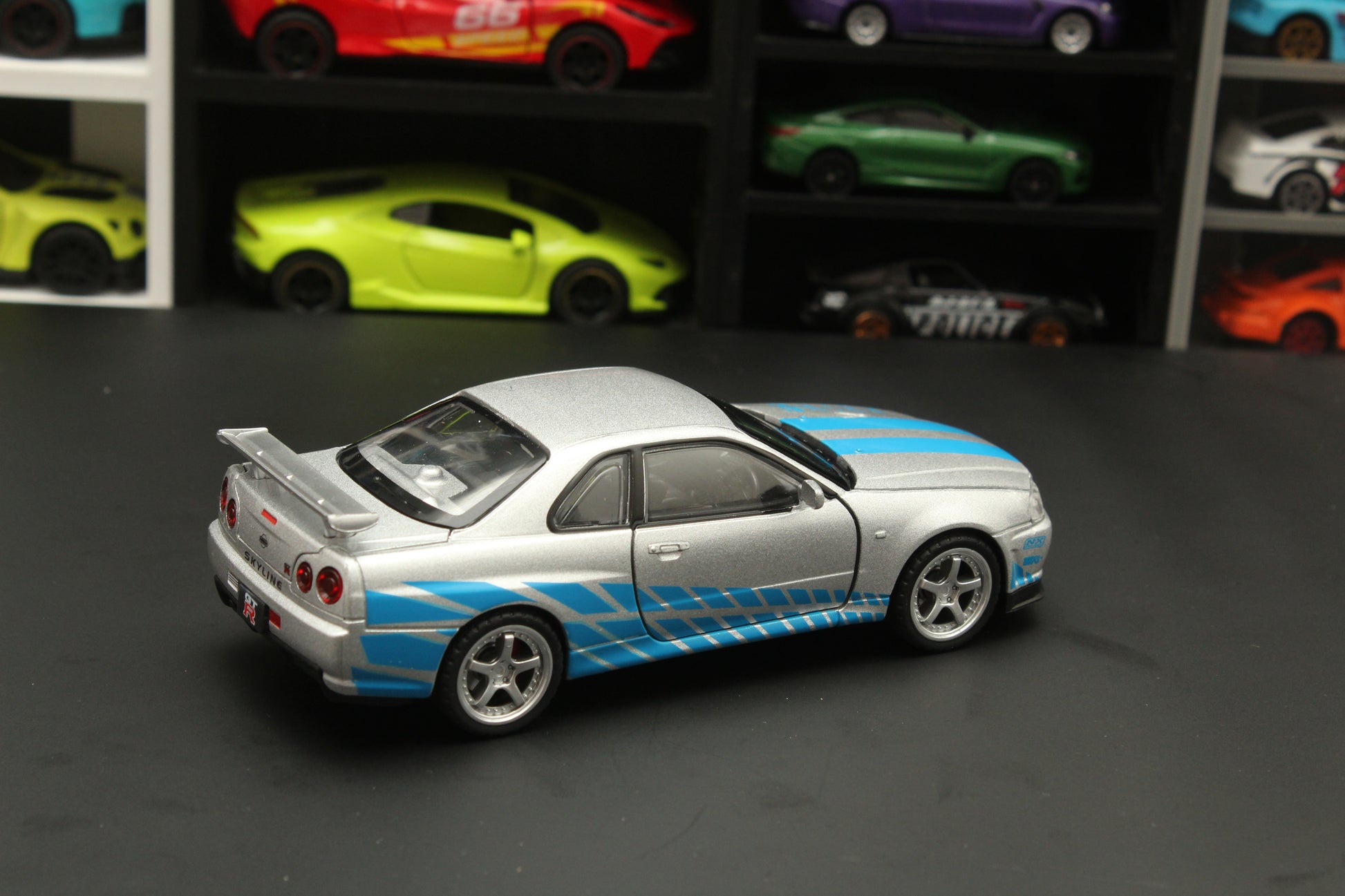 1:32 Nissan GTR R34 , (Silver-Blue) -  Kunju Vandi  