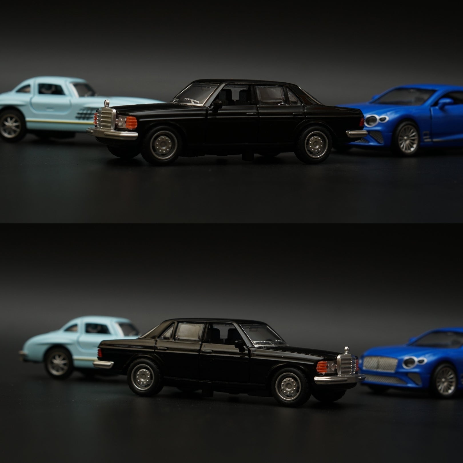 1:36 300SL , W123 , Bentley Diecast Combo (Blue,Black,Blue) -  Kunju Vandi  