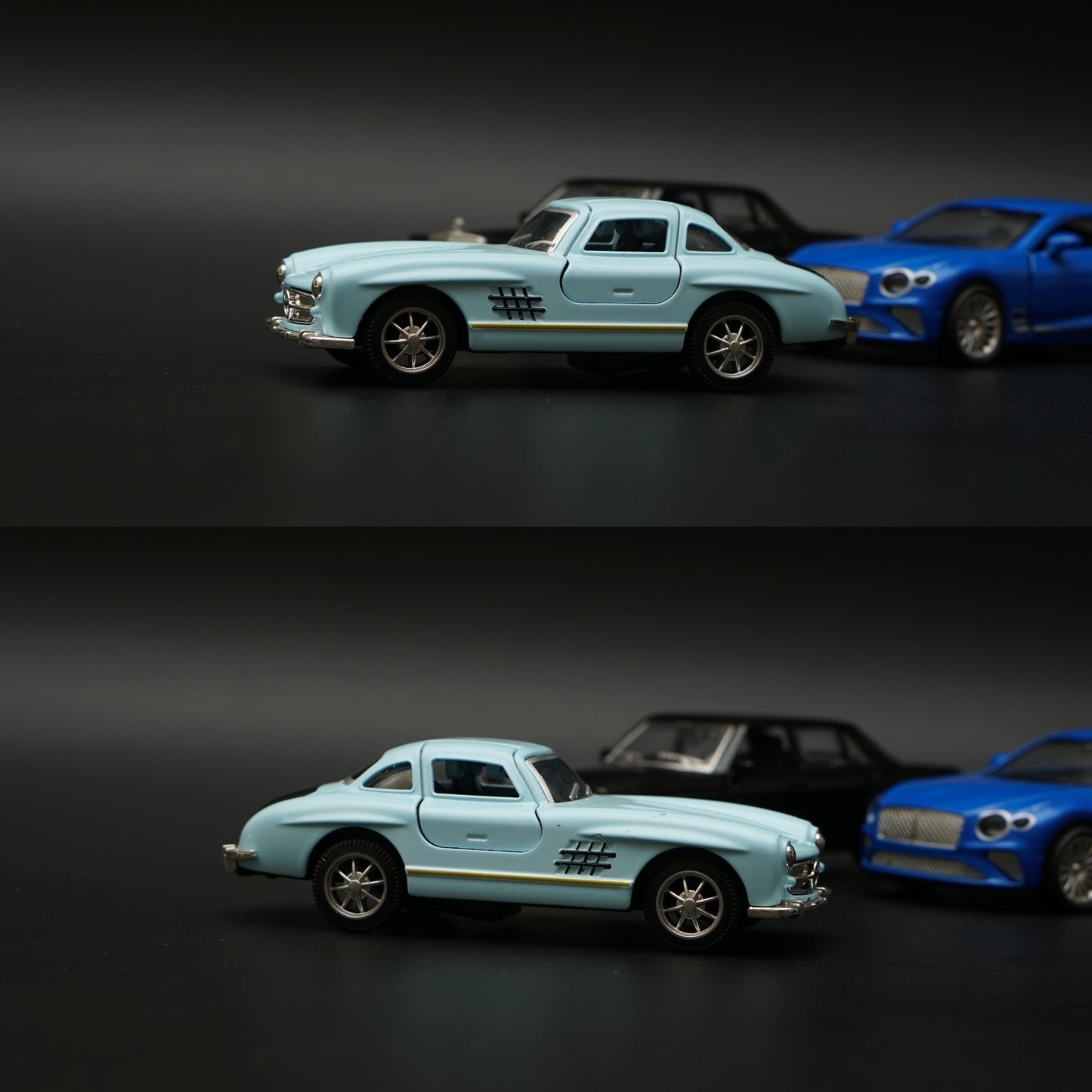 1:36 300SL , W123 , Bentley Diecast Combo (Blue,Black,Blue) -  Kunju Vandi  