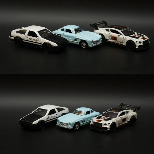 1:36 AE86 , 300SL , Bentley Diecast Combo (White,Blue,YellowLivery) -  Kunju Vandi  