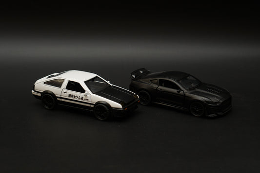 1:36 AE86 , Mustang Diecast Combo (Black) -  Kunju Vandi  