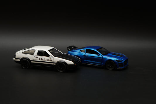 1:36 AE86 , Mustang Diecast Combo (Blue) -  Kunju Vandi  