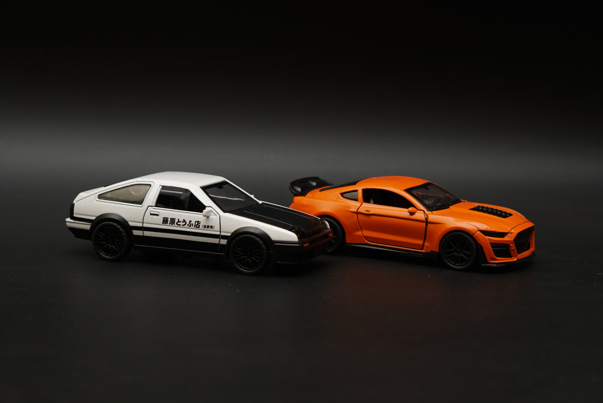 1:36 AE86 , Mustang Diecast Combo (Orange) -  Kunju Vandi  