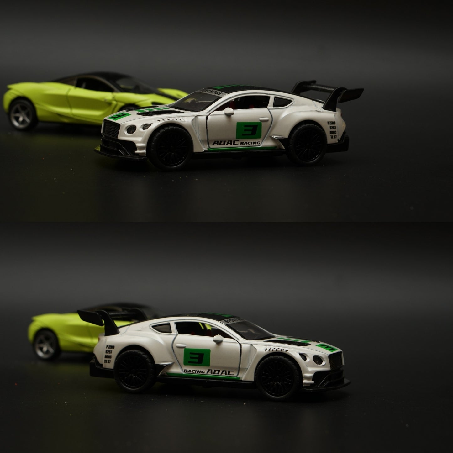1:36 Bentley (Green Livery), McLaren (Green) Diecast Combo -  Kunju Vandi  