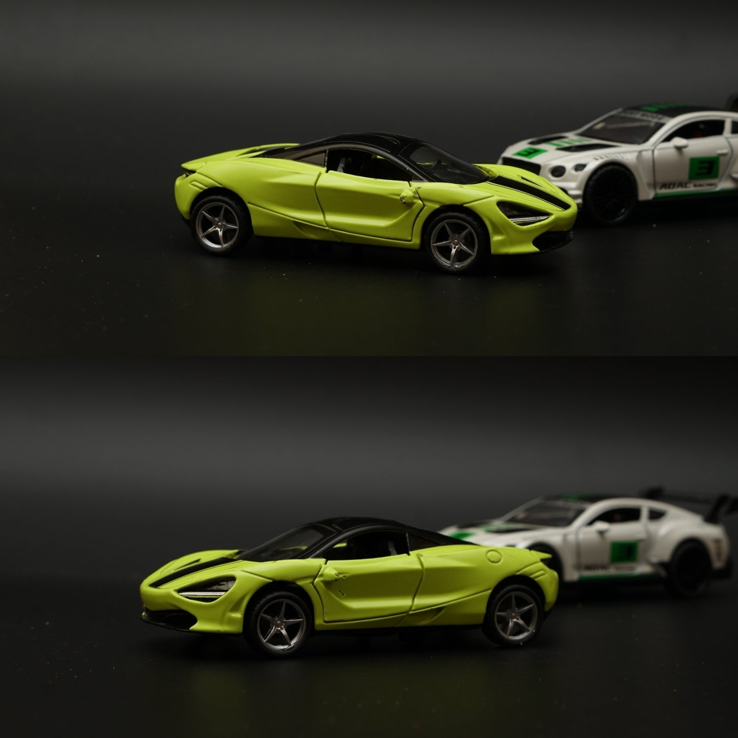 1:36 Bentley (Green Livery), McLaren (Green) Diecast Combo -  Kunju Vandi  