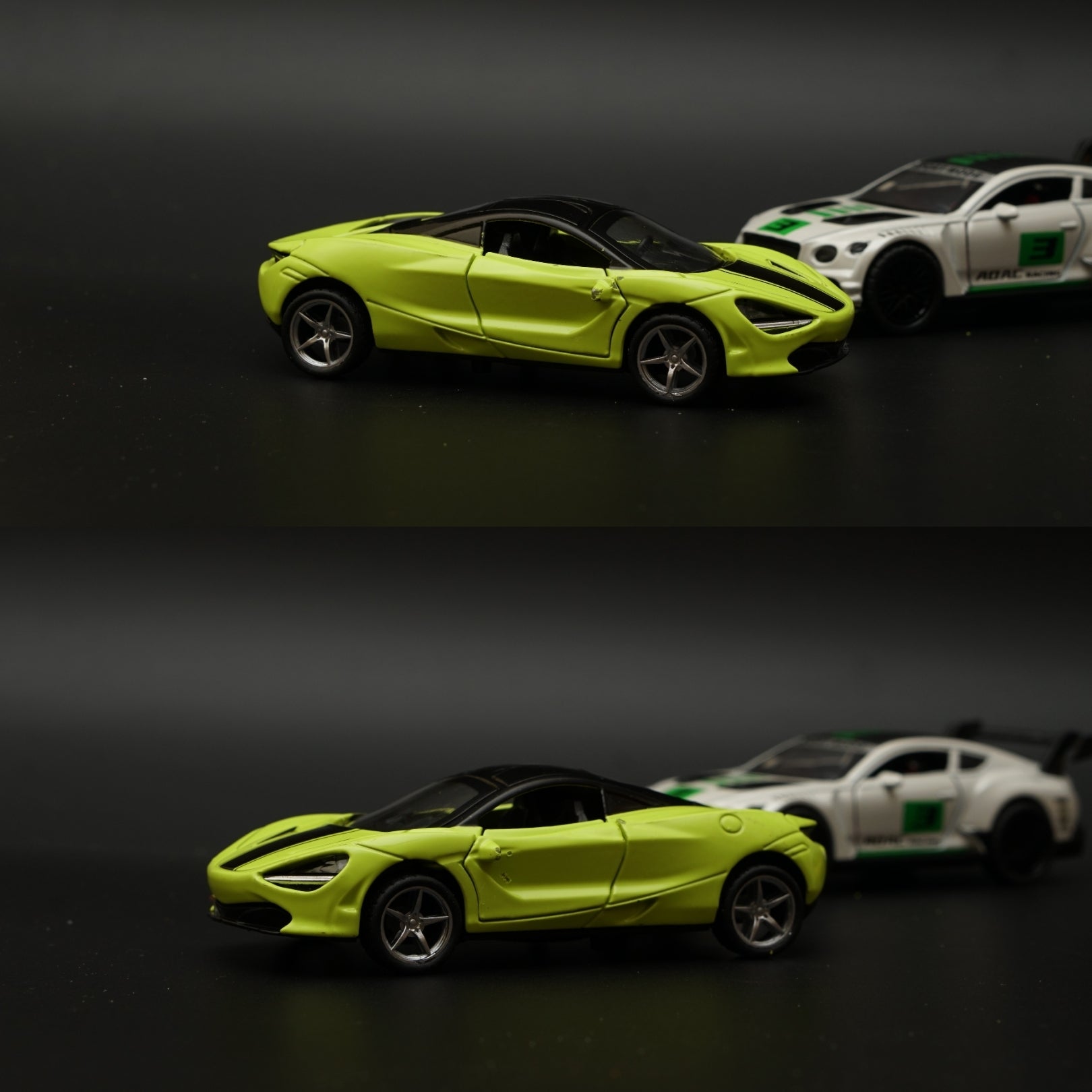 1:36 Bentley (Green Livery), McLaren (Green) Diecast Combo -  Kunju Vandi  