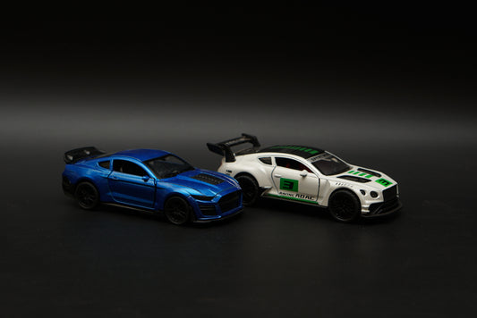 1:36 Bentley , Mustang Diecast Combo (Green Livery,Blue) -  Kunju Vandi  
