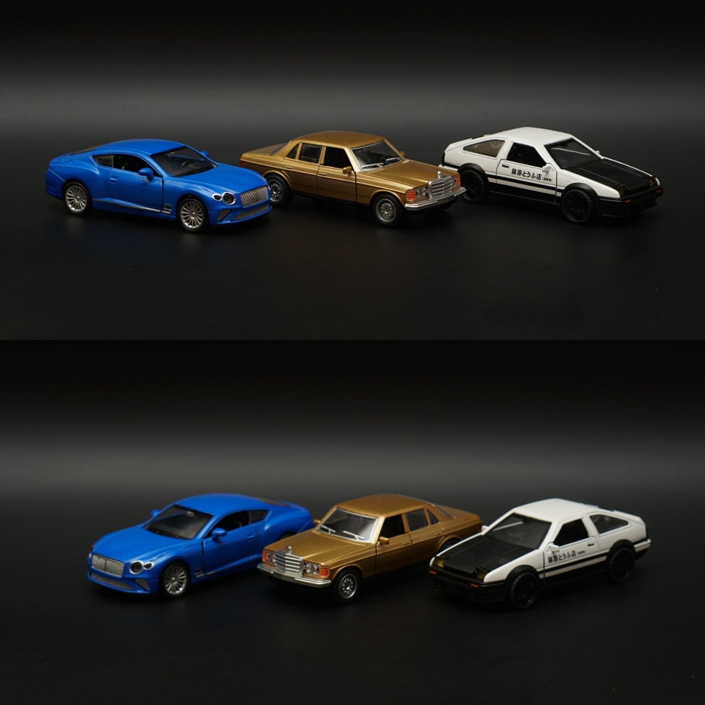 1:36 Bentley ,W123, Ae86 Diecast Combo (Blue,Gold,White) -  Kunju Vandi  