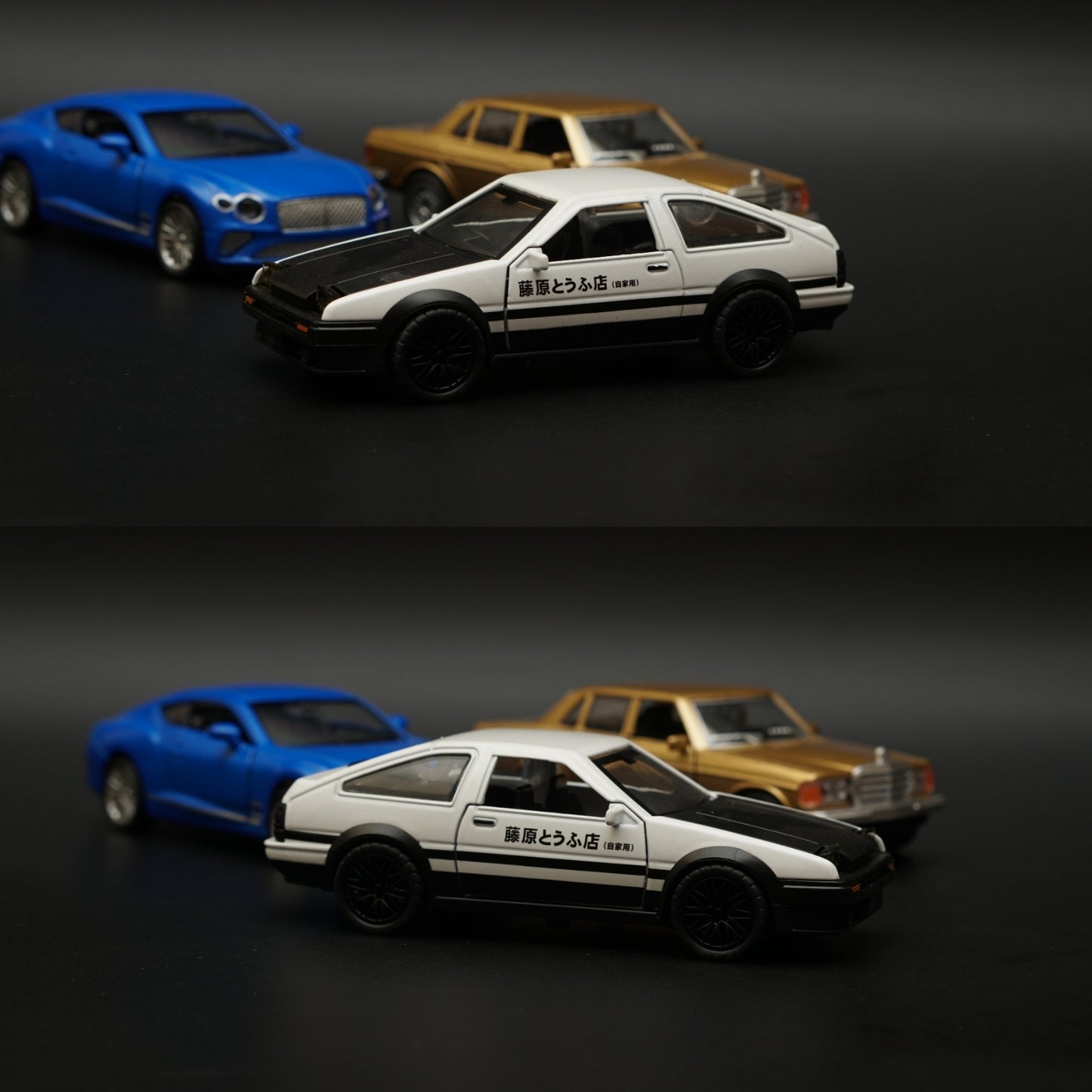 1:36 Bentley ,W123, Ae86 Diecast Combo (Blue,Gold,White) -  Kunju Vandi  