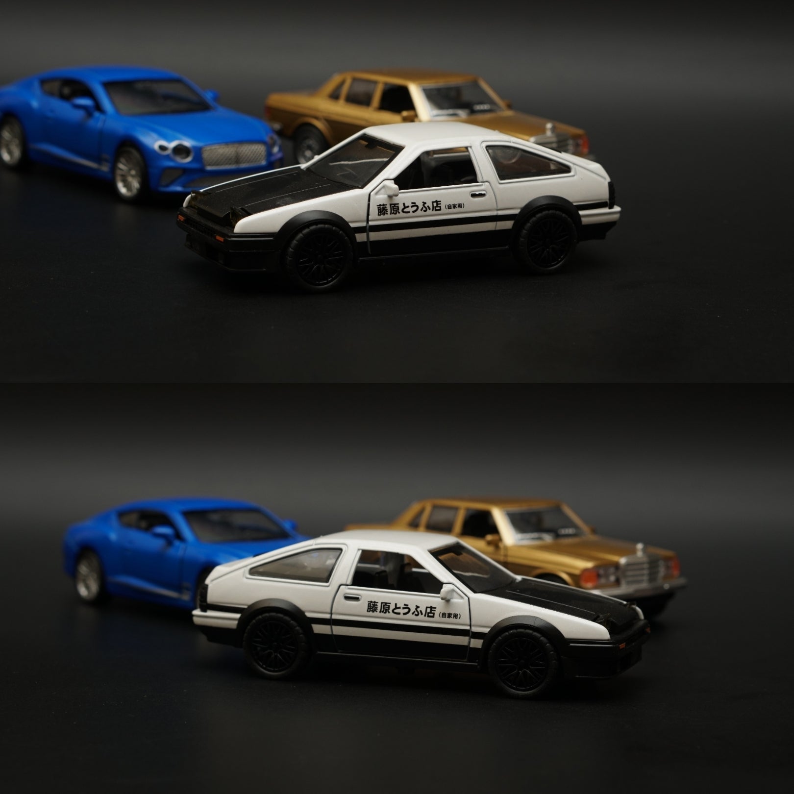 1:36 Bentley ,W123, Ae86 Diecast Combo (Blue,Gold,White) -  Kunju Vandi  