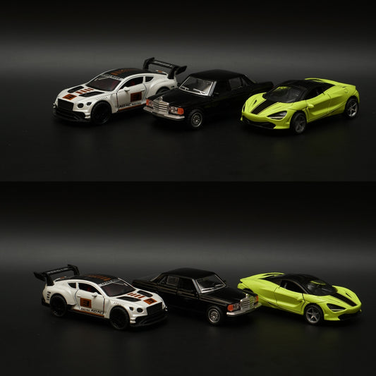 1:36 Bentley , W123 , Mclaren Diecast Combo (Yellow Livery,Black,Green) -  Kunju Vandi  