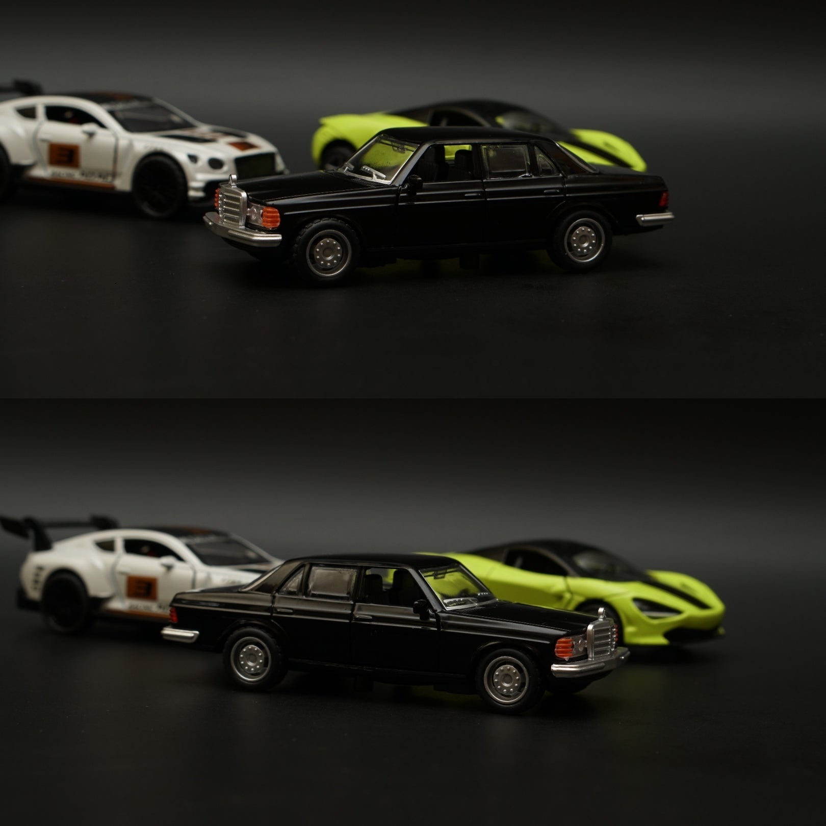 1:36 Bentley , W123 , Mclaren Diecast Combo (Yellow Livery,Black,Green) -  Kunju Vandi  