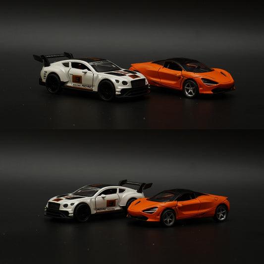 1:36 Bentley (Yellow Livery), McLaren (Orange) Diecast Combo -  Kunju Vandi  