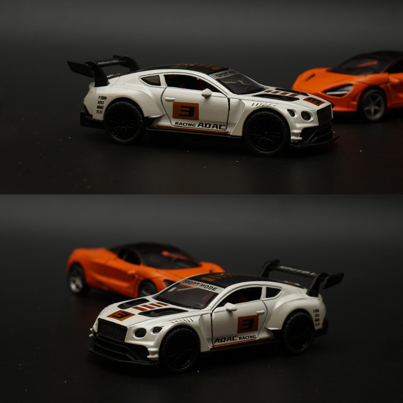 1:36 Bentley (Yellow Livery), McLaren (Orange) Diecast Combo -  Kunju Vandi  