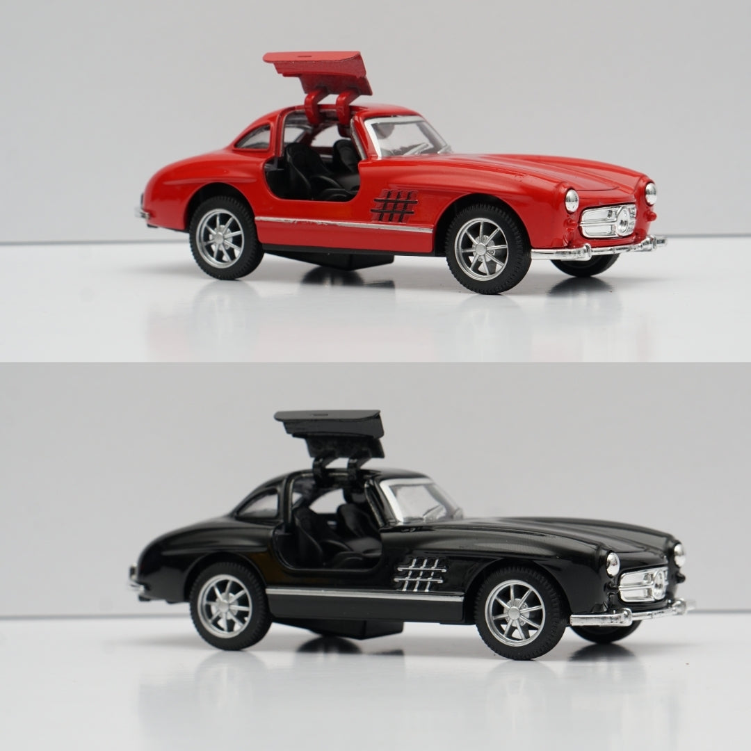 1:36 Benz 300 SL Red and Black Diecast Combo -  Kunju Vandi  