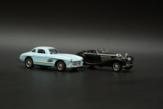 1:36 Benz 300Sl, 500k Vintage  Diecast Combo (Blue,Black) -  Kunju Vandi  