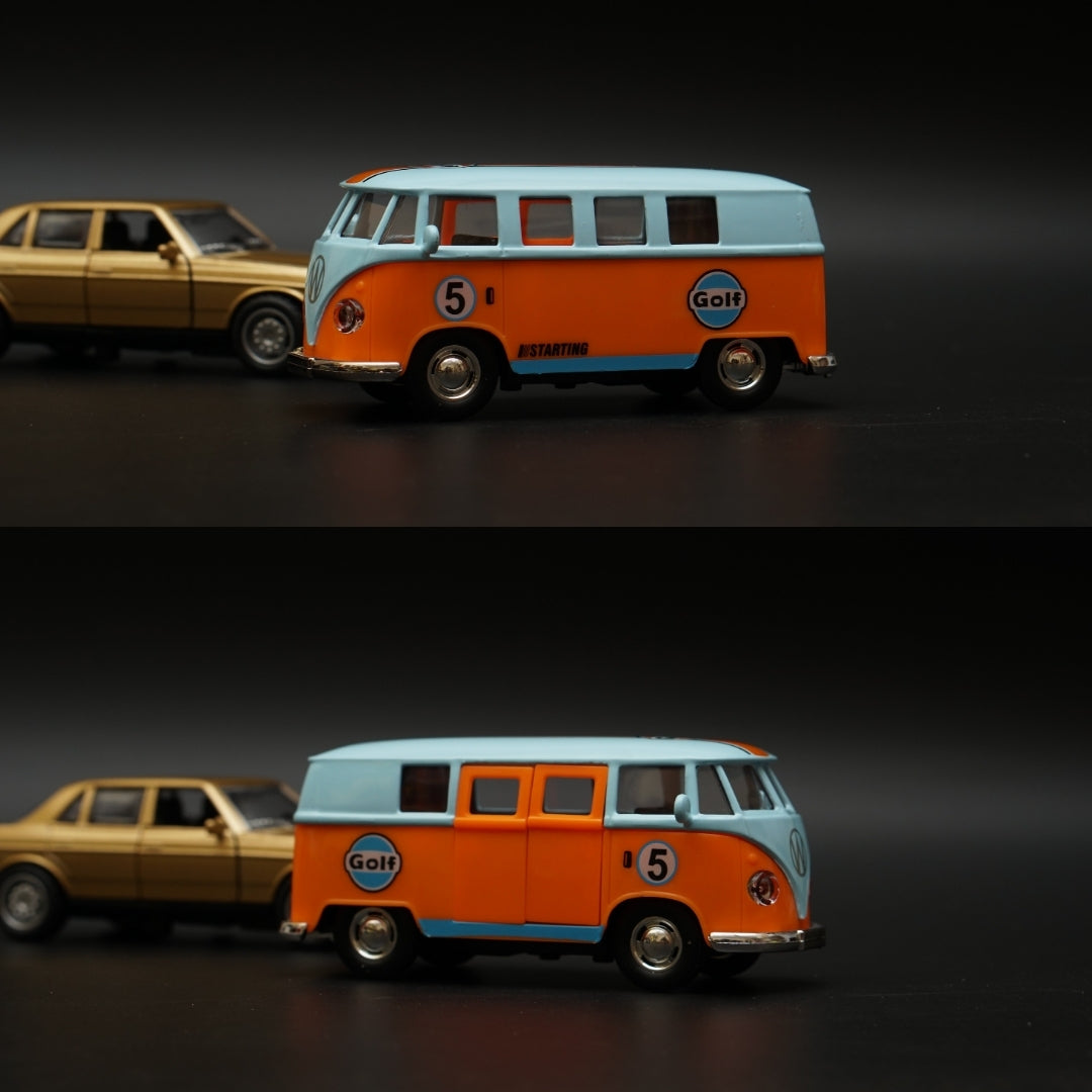 1:36 Benz , Volkswagen T1 Bus Diecast Combo (Gold,Blue top) -  Kunju Vandi  
